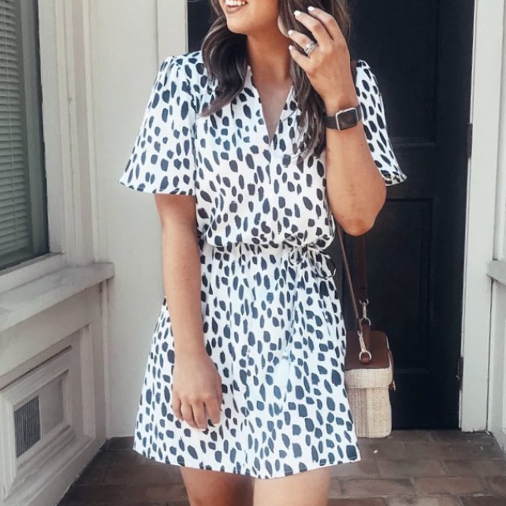 Leopard Mini Fit-and-Flare Dress